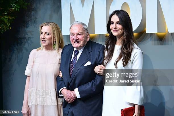 Susan Rockefeller, David Rockefeller, Ariana Rockefeller attend at the Museum of Modern Art on June 1, 2016 in New York City.