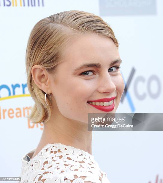Actress Lucy Fry arrives at Australians In Film Heath Ledger Scholarship Dinner on June 1, 2016 in Beverly Hills, California.
