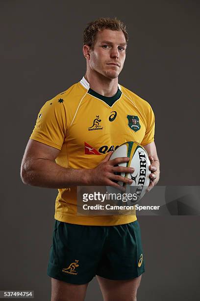 David Pocock of the Wallabies poses during an Australian Wallabies portrait session on May 30, 2016 in Sunshine Coast, Australia.
