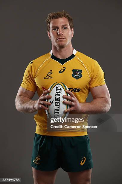 David Pocock of the Wallabies poses during an Australian Wallabies portrait session on May 30, 2016 in Sunshine Coast, Australia.