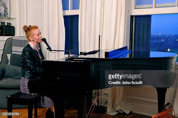 Alicia Witt, actress, singer/songwriter/pianist performs at The Art of Elysium and The Macallan's Men In The Arts: The Work of Brandon Boyd on June...