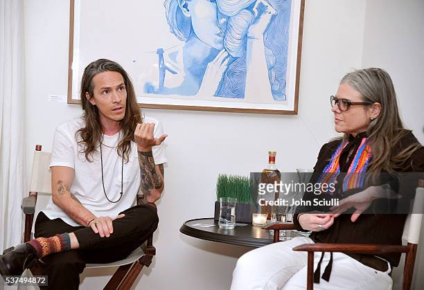 Brandon Boyd, artist, singer/songwriter and Shana Nys Dambrot, art critic/curator and author attend The Art of Elysium and The Macallan's Men In The...