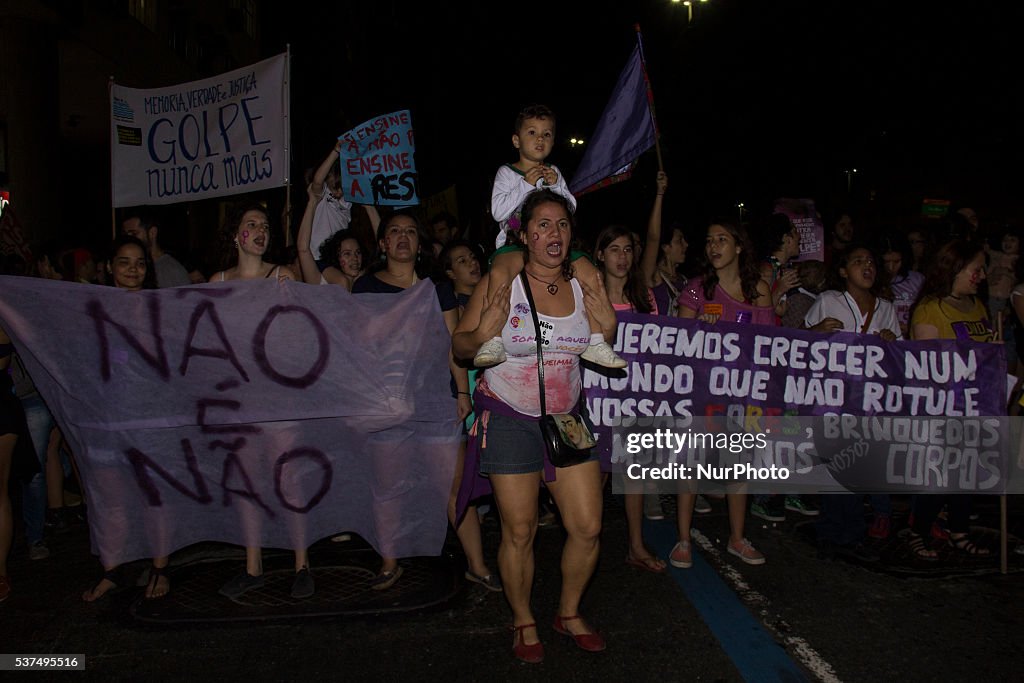 Protest against the gang-rape in Rio de Janeiro