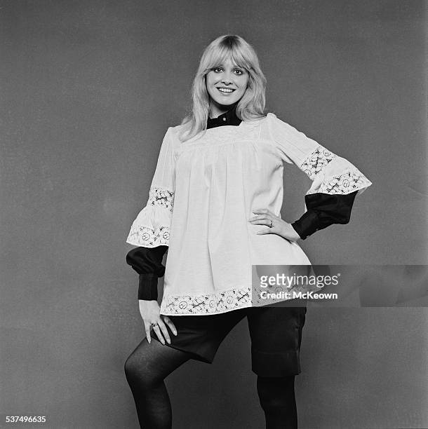 Fashion model showing a French smock, 10th January 1972.