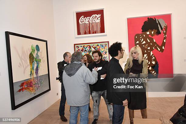 General view of atmosphere during the Street Art Exhibition Preview in Galerie Laurent Strouk as part of "Nocturne Rive Droite" At Art Galleries of...