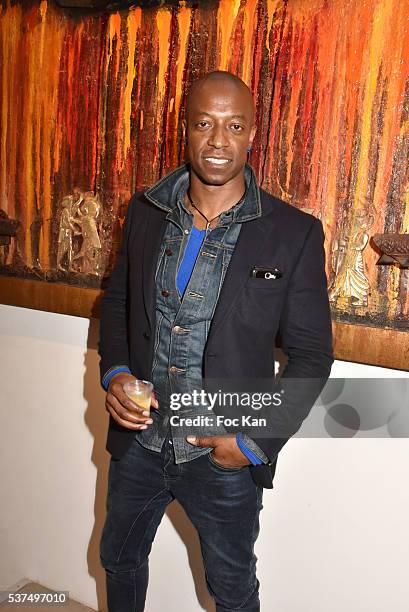 Actor Eebra Toore attends the Chayan Khoi Exhibition Preview in Earth Gallery as part of "Nocturne Rive Droite" At Art Galleries of Avenue Matignon...