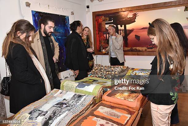 General view of atmosphere during the Chayan Khoi Exhibition Preview in Earth Gallery as part of "Nocturne Rive Droite" At Art Galleries of Avenue...