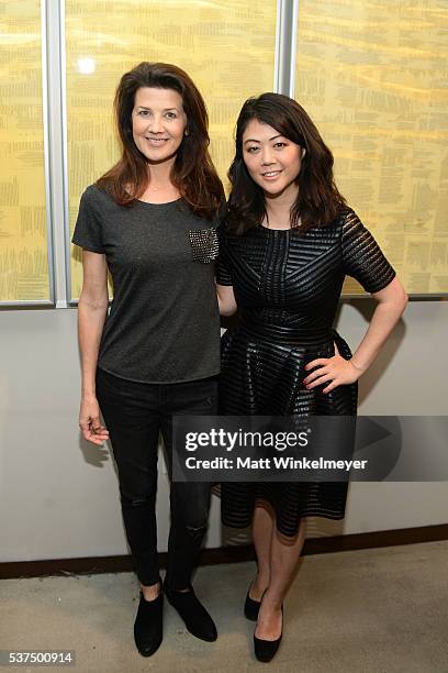Actress Daphne Zuniga and producer Andrea Chung attend the screening and Q&A for "Seoul Searching" at Tunnel Post on June 1, 2016 in Santa Monica,...