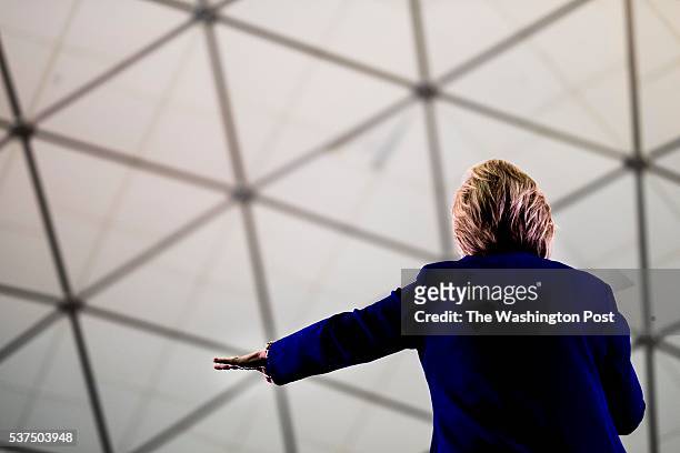 Democratic Candidate for President former Secretary of State Hillary Clinton speaks to and meets New Jersey voters in Newark, New Jersey on...
