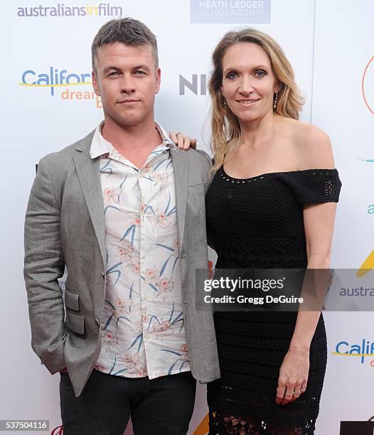 Actor Luke Hemsworth and wife Samantha Hemsworth arrive at Australians In Film Heath Ledger Scholarship Dinner on June 1, 2016 in Beverly Hills,...