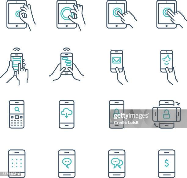 phone and tablet icon set - 圖像訊息 幅插畫檔、美工圖案、卡通及圖標