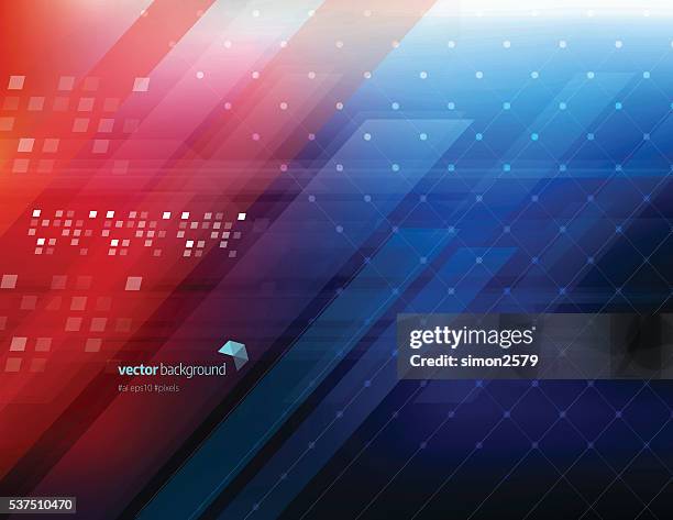 technology abstract background - red and blue background 幅插畫檔、美工圖案、卡通及圖標