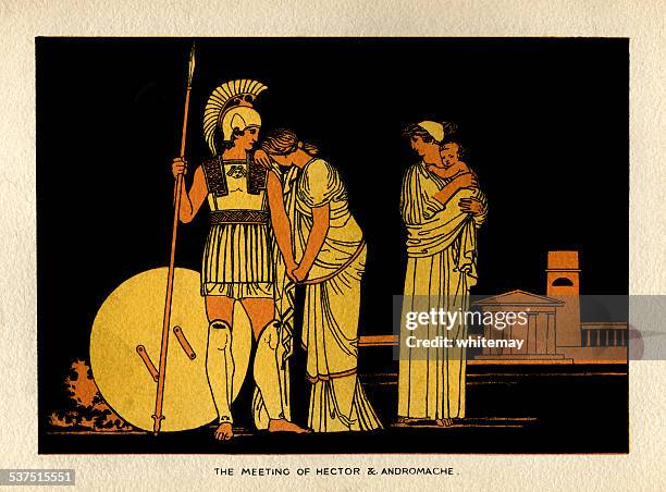 the meeting of hector and andromache - trojan war 幅插畫檔、美工圖案、卡通及圖標