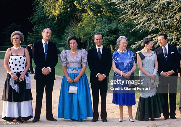 The Princess Pilar , her husband Luis Gomez Acebo, the Princess Margarita , her husband Carlos Zurita, Beatriz of Orleans, Ana of Orleans ) and her...