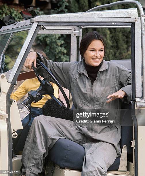 The Spanish actress Lucia Bose, wife of Spanish bullfighter Luis Miguel Dominguin, while filming the Spanish Television program "Double Image"...