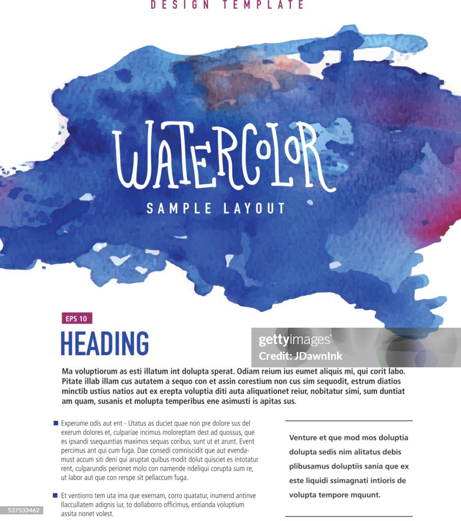 Watercolor Design Template Layout Fully Editable High Res Vector