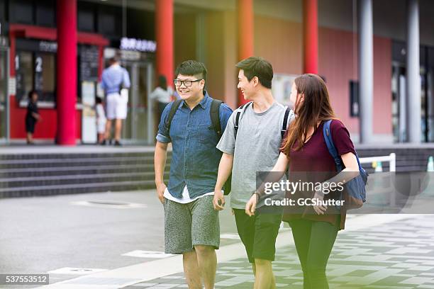 group of students having fun outside their campus - international student day stock pictures, royalty-free photos & images