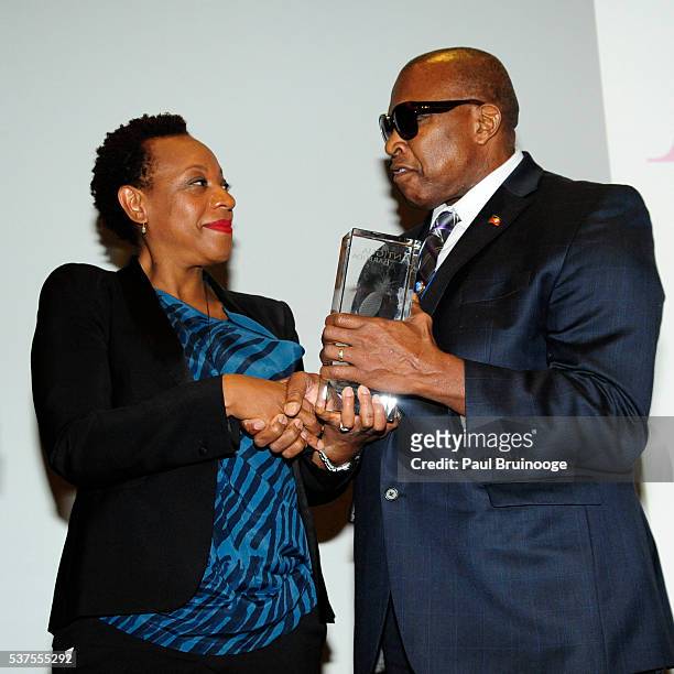Marianne Jean-Baptiste and Ambassador W. Aubrey Webson attend Antigua and Barbuda Celebrate Caribbean Week with Actress Marianne Jean-Baptiste at...