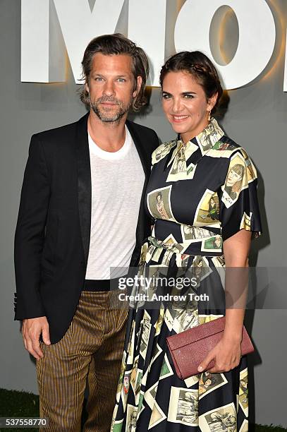 Aaron Young and Laurie Heriard-Dubreuil attend the 2016 Museum Of Modern Art Party In The Garden at Museum of Modern Art on June 1, 2016 in New York...