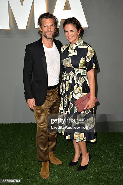 Aaron Young and Laurie Heriard-Dubreuil attend the 2016 Museum Of Modern Art Party In The Garden at Museum of Modern Art on June 1, 2016 in New York...