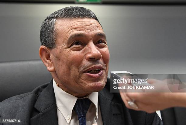 Algeria's minister of energy Salah Khebri attends the 169th meeting of the Organization of the Petroleum Exporting Countries, OPEC, at OPEC...