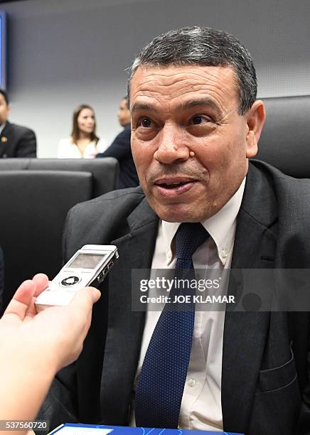 Algeria's minister of energy Salah Khebri attends the 169th meeting of the Organization of the Petroleum Exporting Countries, OPEC, at OPEC...