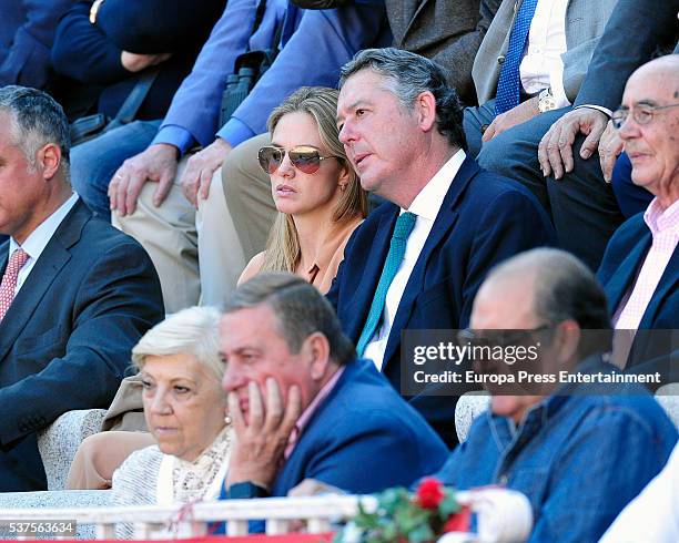 Jose Maria Michavila and Genoveva Casanova attend La Beneficiencia Bullfight Fair at Las Ventas Bullring on June 1, 2016 in Madrid, Spain.