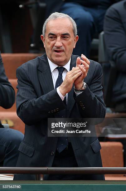 President of French Tennis Federation Jean Gachassin attends day 11 of the 2016 French Open held at Roland-Garros stadium on June 1, 2016 in Paris,...