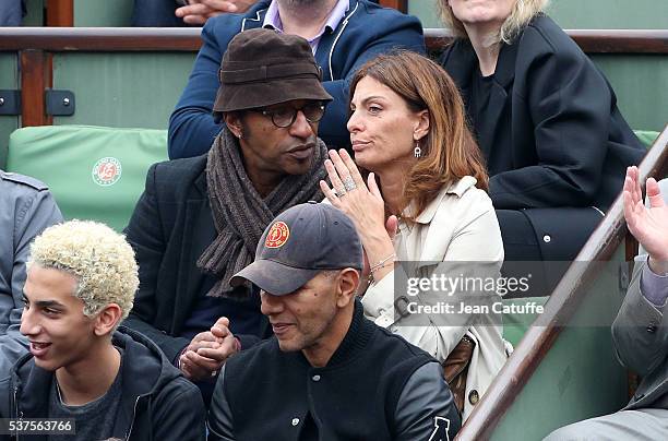 Manu Katche and his wife Laurence Katche attend day 11 of the 2016 French Open held at Roland-Garros stadium on June 1, 2016 in Paris, France.