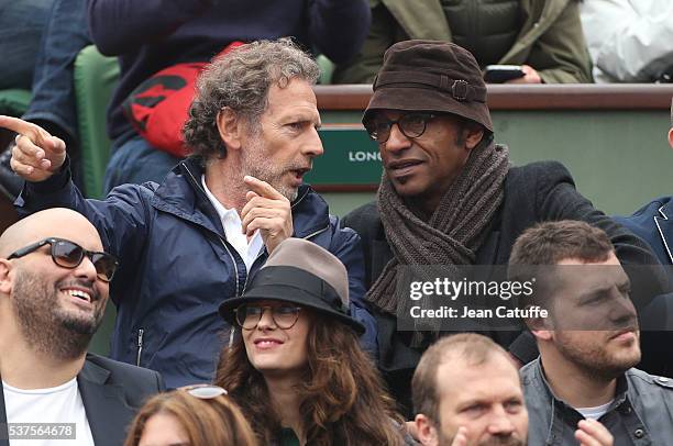 Stephane Freiss and Manu Katche attend day 11 of the 2016 French Open held at Roland-Garros stadium on June 1, 2016 in Paris, France.