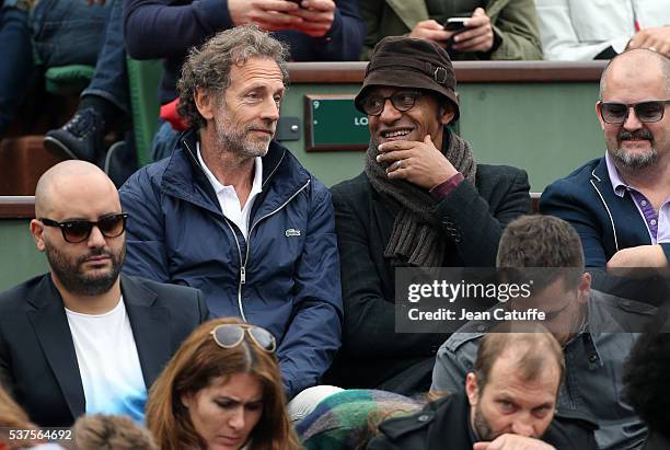 Stephane Freiss and Manu Katche attend day 11 of the 2016 French Open held at Roland-Garros stadium on June 1, 2016 in Paris, France.