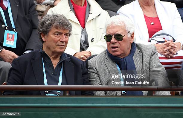 Pierre Barthes and Nicola Pietrangeli attend day 11 of the 2016 French Open held at Roland-Garros stadium on June 1, 2016 in Paris, France.