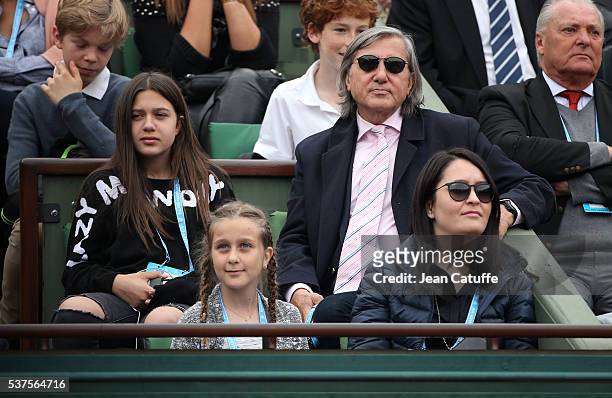 Ilie Nastase and his family attend day 11 of the 2016 French Open held at Roland-Garros stadium on June 1, 2016 in Paris, France.