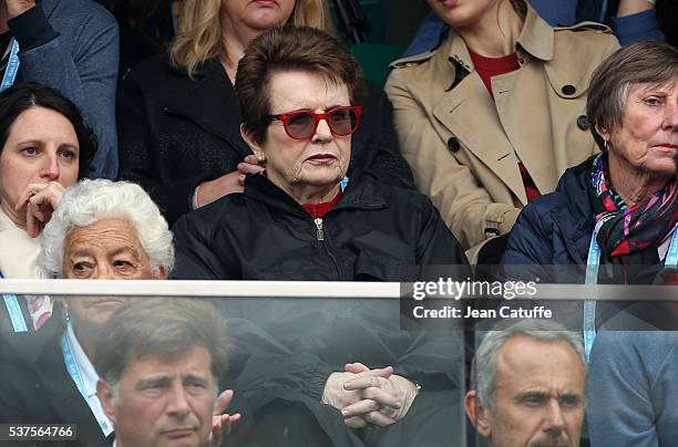 Billie Jean King attends day 11 of the 2016 French Open held at Roland-Garros stadium on June 1, 2016 in Paris, France.