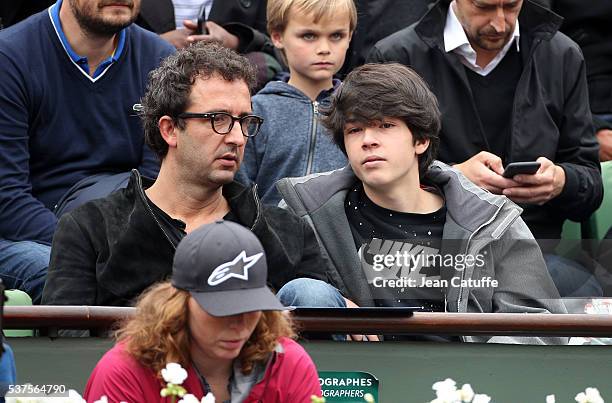 Cyrille Eldin and his son Camille Eldin attend day 11 of the 2016 French Open held at Roland-Garros stadium on June 1, 2016 in Paris, France.