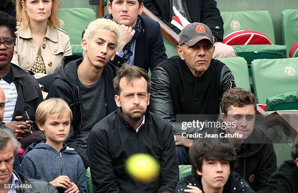 Roshdy Zem and his son Chad Zem attend day 11 of the 2016 French Open held at Roland-Garros stadium on June 1, 2016 in Paris, France.