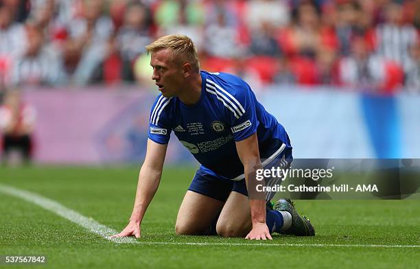 Jordan Burrow of Halifax Town during The FA Trophy Final match between Grimsby Town and Halifax Town at Wembley Stadium on May 22, 2016 in London,...