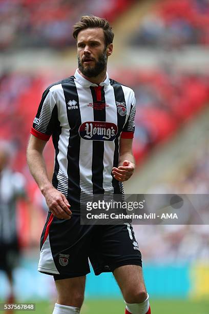 Andy Monkhouse of Grimsby Town during The FA Trophy Final match between Grimsby Town and Halifax Town at Wembley Stadium on May 22, 2016 in London,...