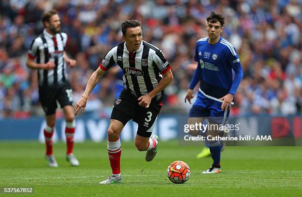 Gregor Robertson of Grimsby Town during The FA Trophy Final match between Grimsby Town and Halifax Town at Wembley Stadium on May 22, 2016 in London,...