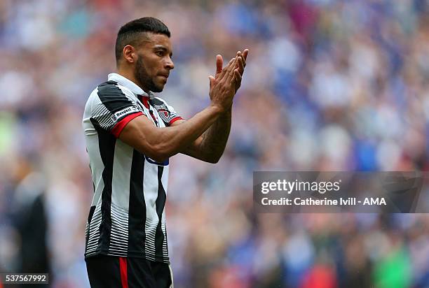 Nathan Arnold of Grimsby Town during The FA Trophy Final match between Grimsby Town and Halifax Town at Wembley Stadium on May 22, 2016 in London,...