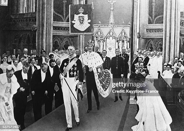 Coronation of King Haakon VII, on June 22, 1906 in Oslo, Norway.