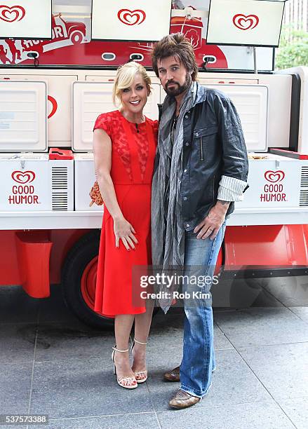 Jane Krakowski and Billy Ray Cyrus appear on a segment of Fox & Friends at FOX Studios on June 2, 2016 in New York City.