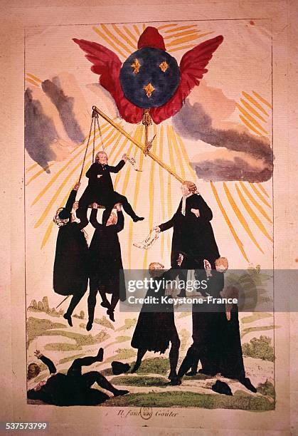 Caricature on the abuses of the clergy under the French revolution, circa 1790.