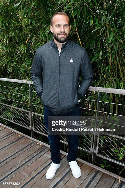 Rugby Player Frederic Michalak attends Day Twelve of the 2016 French Tennis Open at Roland Garros on June 2, 2016 in Paris, France.