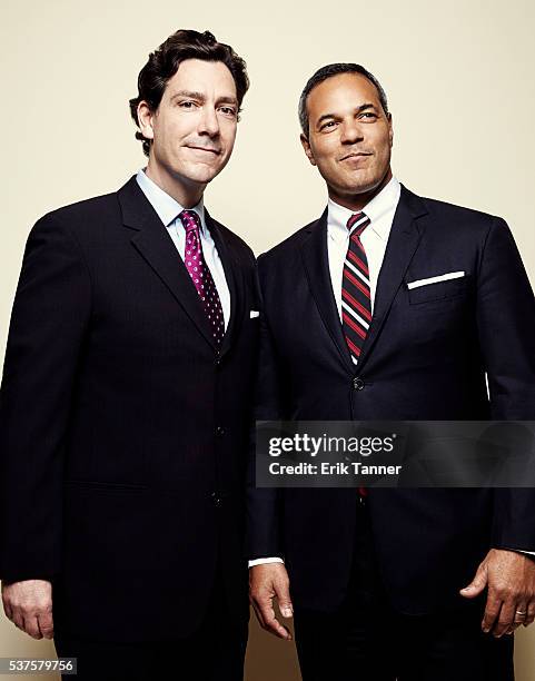 'Real Sports with Bryant Gumbel: The Killing Fields' producers Chapman Downes and David Scott pose for a portrait at the 75th Annual Peabody Awards...