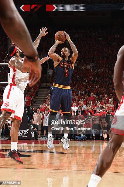 Smith of the Cleveland Cavaliers shoots the ball against the Toronto Raptors during Game Six of the NBA Eastern Conference Finals at Air Canada...