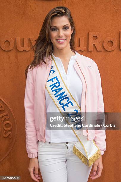 Iris Mittenaere attends day twelve of the 2016 French Open at Roland Garros on June 2, 2016 in Paris, France.