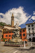 Statue of Mario Cermenati in Lecco, Italy