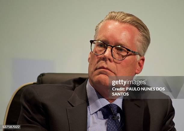 Ed Bastian, CEO of Delta Airlines takes part in a group debate at the International Air Transport Association's annual general meeting in Dublin,...