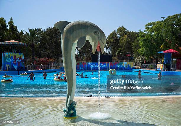 People enjoy the pool during a Water Park party on June 2, 2016 in Shefayim, Israel. Ahead of the annual Gay pride parade in Tel Aviv taking place on...